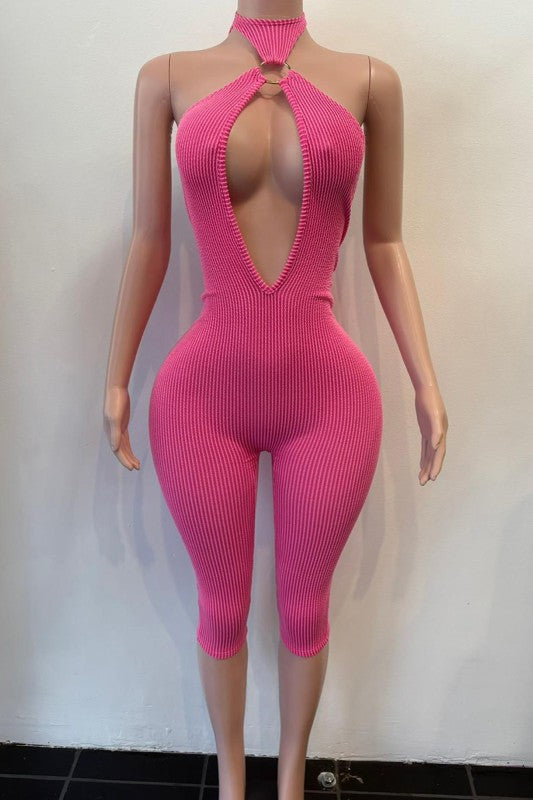 Simple V Halter Jumpsuit